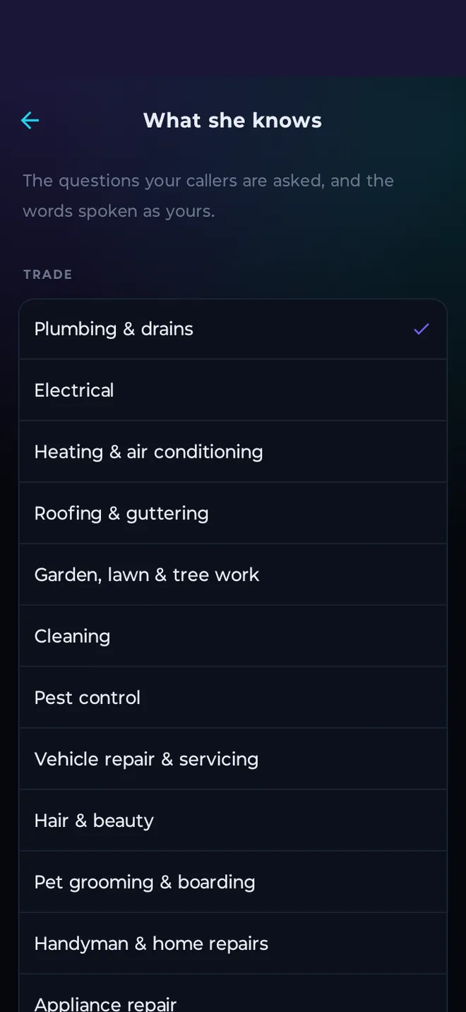 List of trades Ada knows, from plumbing to appliance repair